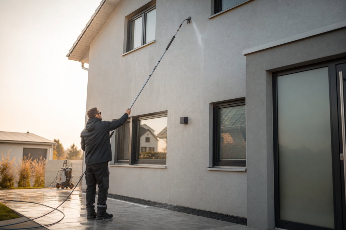 Fassadenarbeiten – Aufbereitung und Anstrich einer modernen Hausfassade